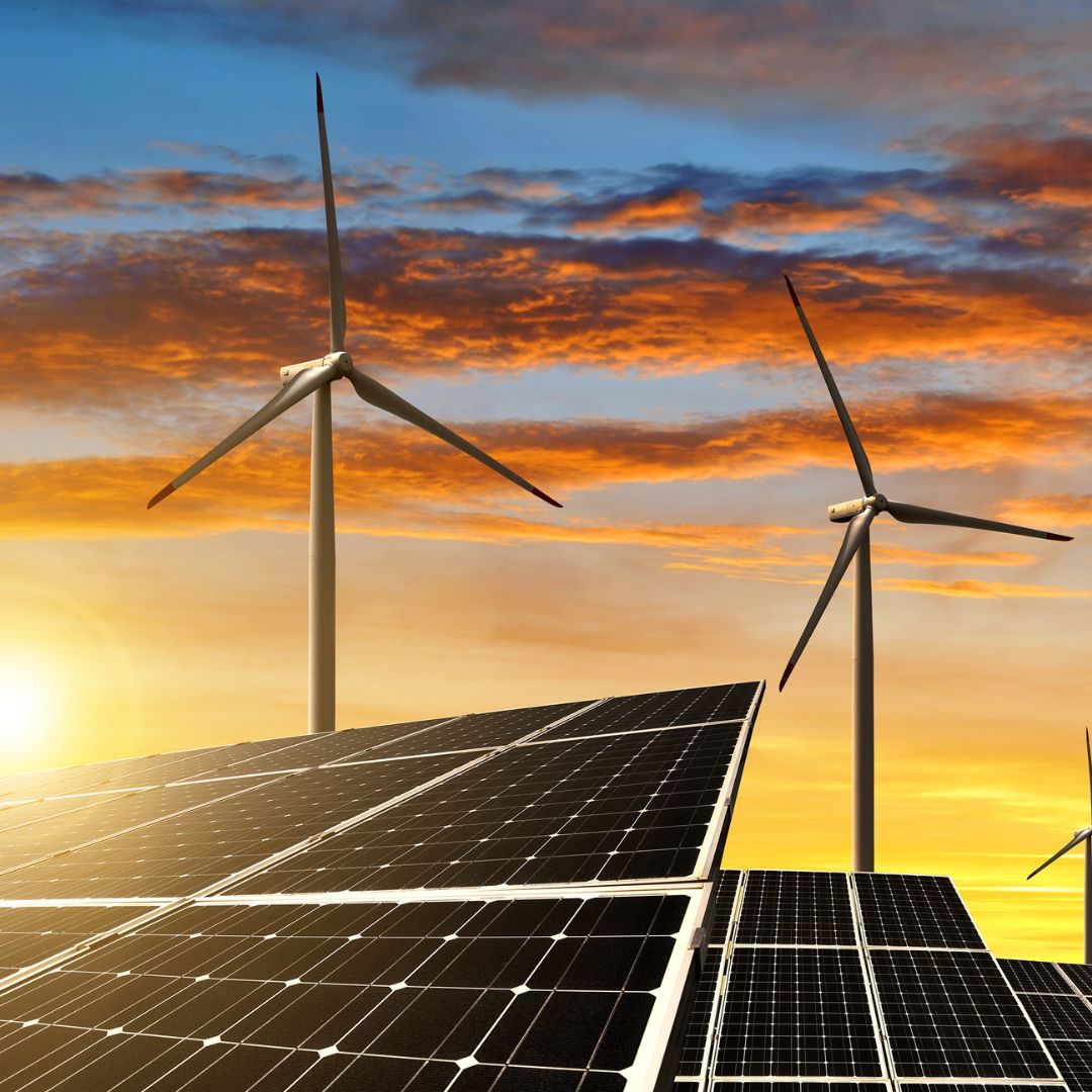 panneaux solaires et éoliennes