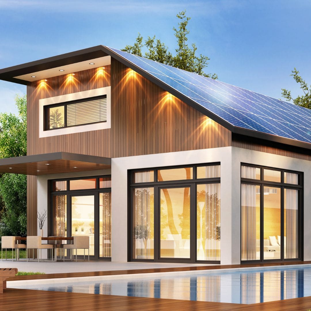 Maison avec une installation de panneau photovoltaïque au mans